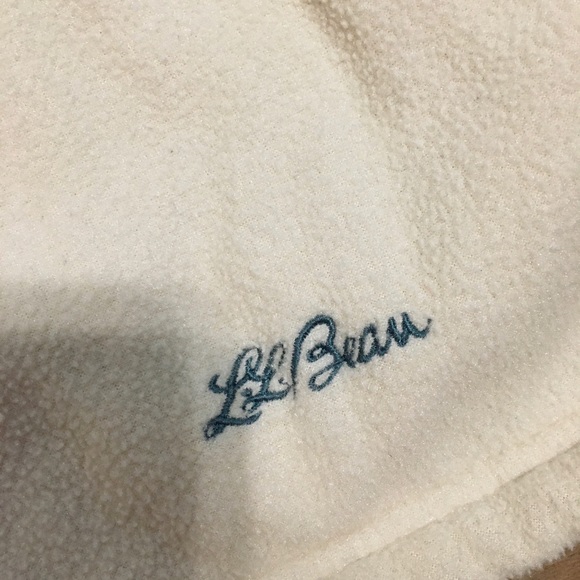 L.L. Bean women’s White Fleece Jacket Med - Picture 6 of 6